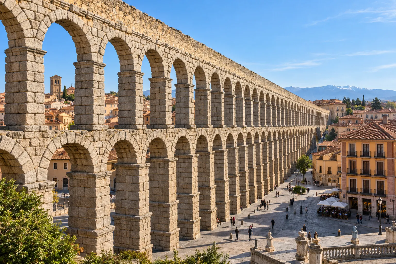Ilustración del acueducto romano de Segovia