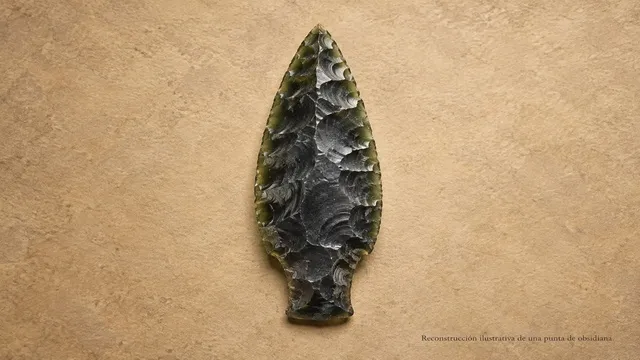 Punta de obsidiana procedente de Teotihuacán
